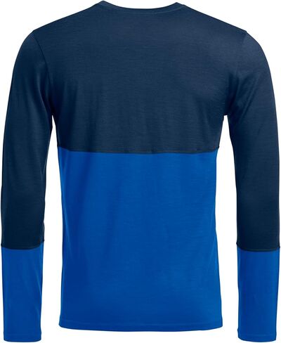Ortovox Men's 185 Rock'n'Wool Long Sleeve Base Layer, Soft Breathable Merino Wool Base Shirt for Winter Touring & Skiing - Deep Ocean - M in Kuwait