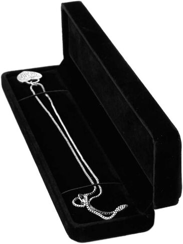 Black Jewelry Box Long Pearl Necklace Bracelet Box Engagement Wedding Gift Jewellery Storage Presentation Boxes Velvet in Kuwait