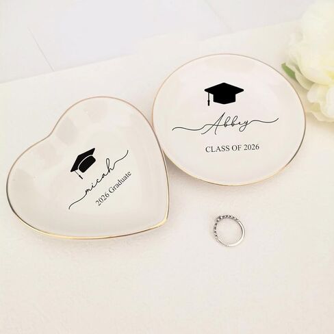 Personalized Graduation Jewelry Dish 2026, Custom Jewelry Dish with Name, Daughter Grad Gift, Class of 2026 Decor, Graduation Gift for Her, Daughter Trinket Ring Tray /10 in Saudi Arabia
