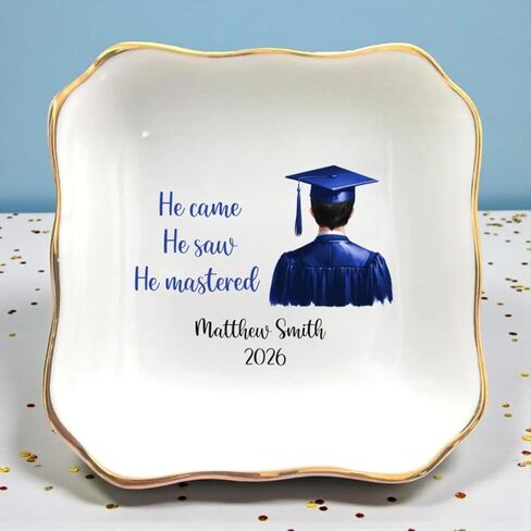 Personalized Graduation Jewelry Dish 2026, Custom Jewelry Dish with Name, Daughter Grad Gift, Class of 2026 Decor, Graduation Gift for Her, Daughter Trinket Ring Tray /10 in Saudi Arabia