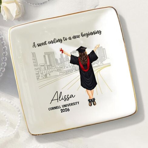 Personalized Graduation Jewelry Dish 2026, Custom Jewelry Dish with Name, Daughter Grad Gift, Class of 2026 Decor, Graduation Gift for Her, Daughter Trinket Ring Tray /10 in Saudi Arabia