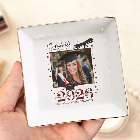 Personalized Graduation Jewelry Dish 2026, Custom Jewelry Dish with Name, Daughter Grad Gift, Class of 2026 Decor, Graduation Gift for Her, Daughter Trinket Ring Tray /10 in Saudi Arabia