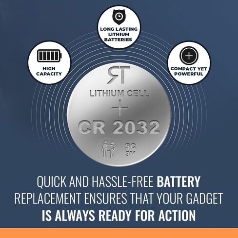 استبدال بطارية مستشعر الحلقة CR2032 من Rome Tech متوافق مع مستشعر الاتصال الدائري من الجيل الثاني والنظارات ثلاثية الأبعاد TDG-BR100/BR50 - بطارية CR2032 لأجهزة الاستشعار الحلقية لـ TDG-BR100/BR50 in Kuwait