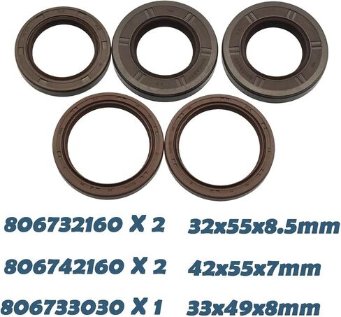 طقم موانع تسرب الزيت للعمود المرفقي وعمود الكامات الأمامي 5 قطع 806732160، 806733030، 806742160 in Kuwait