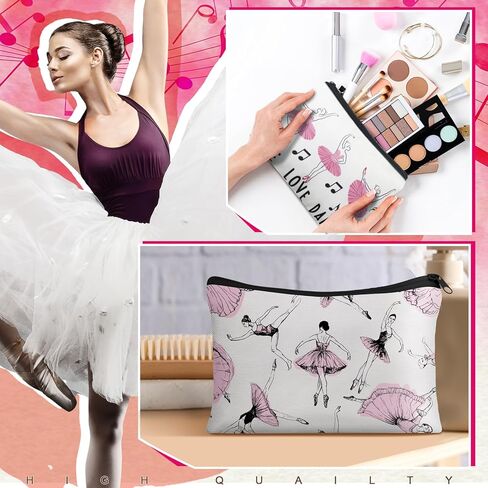 Kacctyen 20 Pcs Dancer Graduation Gifts Bulk Dance Team Makeup Bag for Women Pink Ballet Party Favors Silicone Quote Keychains Dancer Stuff Class Prizes Back to School Birthday Party Gifts for Friend in Saudi Arabia