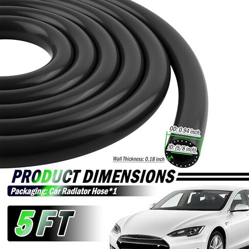 خرطوم سخان 5 أقدام 5/8 مع معرف 16 مم وOD 24 مم، خرطوم سخان سيليكون 5/8 لنقل الماء/المبرد/الهواء، خراطيم تبريد عالمية ملحقات السيارة مع ضغط انفجار 246 رطل لكل بوصة مربعة in Kuwait