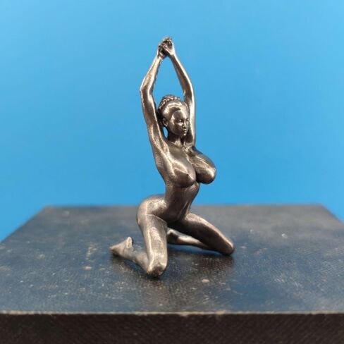 Black Brass Sexy Kneeling Posture Yoga Posture Beauty Female Girl Statue,Metal Yoga Nude Woman Sculpture Figurines Miniatures Body Art Crafts Desktop Car Ornaments in Saudi Arabia