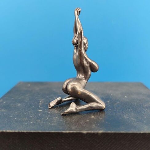 Black Brass Sexy Kneeling Posture Yoga Posture Beauty Female Girl Statue,Metal Yoga Nude Woman Sculpture Figurines Miniatures Body Art Crafts Desktop Car Ornaments in Saudi Arabia