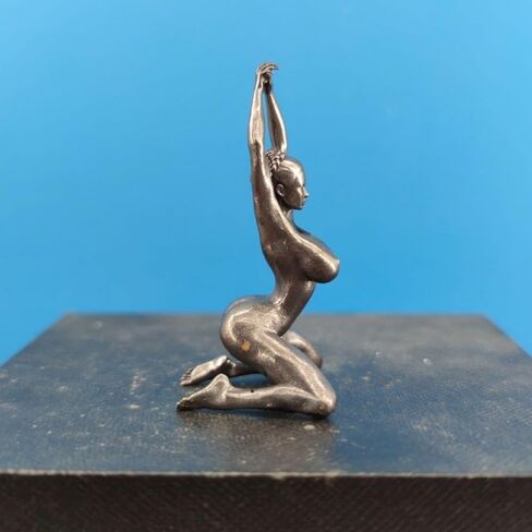 Black Brass Sexy Kneeling Posture Yoga Posture Beauty Female Girl Statue,Metal Yoga Nude Woman Sculpture Figurines Miniatures Body Art Crafts Desktop Car Ornaments in Saudi Arabia