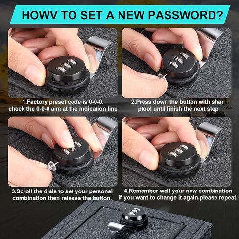 صندوق آمن لوحدة التحكم المركزية - صندوق منظم آمن مضاد للسرقة متوافق مع 2021 2022 2023 Ford Bronco 2/4 باب قفل مسند ذراع وحدة التحكم المركزية مع قفل كلمة مرور كومبو مكون من 3 أرقام in Kuwait