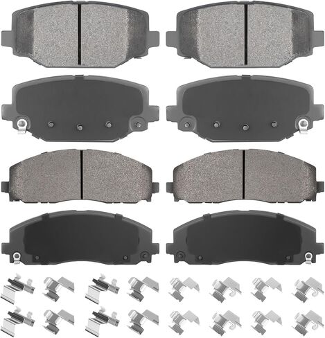 طقم تيل مكابح أمامية وخلفية شبه معدنية لسيارة دودج جراند كارافان 2012-2020، رحلة 2012-2020، لكرايسلر تاون آند كانتري 2012-2016، 8 قطع in Kuwait