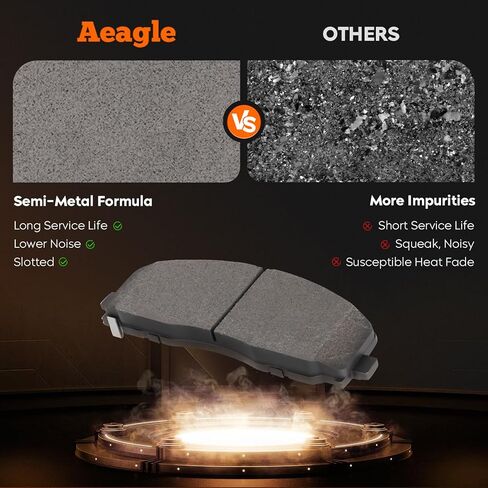 طقم تيل مكابح أمامية وخلفية شبه معدنية لسيارة دودج جراند كارافان 2012-2020، رحلة 2012-2020، لكرايسلر تاون آند كانتري 2012-2016، 8 قطع in Kuwait