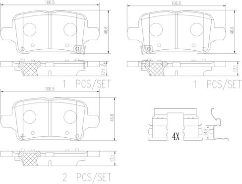Brembo P59095N Premium Ceramic Rear Disc Brake Pad Set OPEL OE# 13517515 in Saudi Arabia