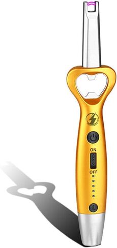 BBQ Bro 3-in-1 Arc Wighter-مقاوم للرياح ، USB قابلة لإعادة الشحن مع مصباح يدوي مدمج وفتحة زجاجة ، وإنهاء أنيق ، وهدية مثالية لعشاق الشواء وعشاق في الهواء الطلق (أسود غير لامع) in Saudi Arabia