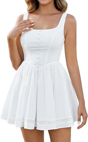 HTZMO Womens Summer Graduation Mini Sundress 2026 Corset Lace A Line Flowy Cute Casual Vacation Party Short Dresses in Kuwait