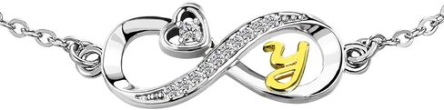 KunBead Letter A-Z Initial Infinity Heart Stainless Steel Birthday Bracelets for Mom Daughter Grandma Nana Auntie Wife Sister Best Friend Granddaughter in Saudi Arabia