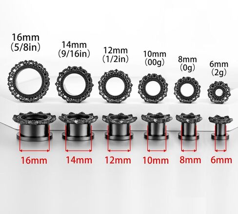 LADEMAYH Lotus Mandala Design Ear Plugs Tunnels Gauges, Hypoallergenic Surgical Stainless Steel 316L Ear Expander Body Jewelry for Stretched Ears in Kuwait