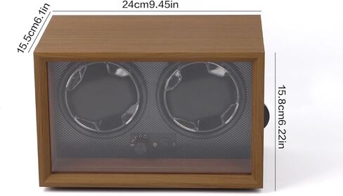 Watch Winder with Wood Grain Case, Watch Automatic Mechanical Watch Winder Box, Glass Door Display, Quiet Motor, Desktop Watch Storage Organizer in Kuwait