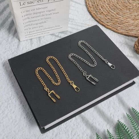 Pocket Watch Chains, 2 Pcs Pocket Watch Chains Vintage Alloy Chain Accessory for Pocket-Watch (Gold and Silver) in Kuwait