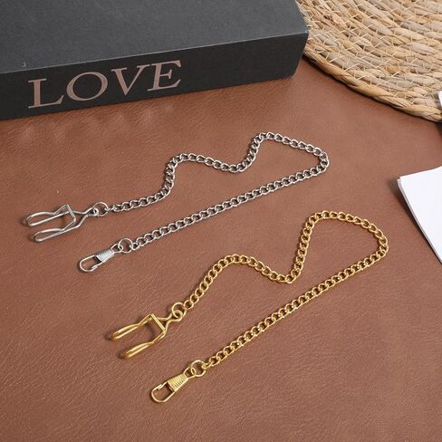 Pocket Watch Chains, 2 Pcs Pocket Watch Chains Vintage Alloy Chain Accessory for Pocket-Watch (Gold and Silver) in Kuwait