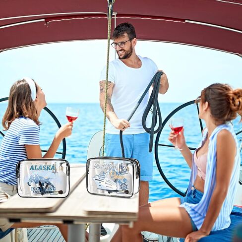 Alaska Cruise Essentials, 6Pcs Clear Alaska Cruise Makeup Bags, Waterproof PVC Cosmetic Bag with Zipper Pouch, Alaskan Travel Must Haves, Alask Cruising Souvenirs Gifts for Women Girls in Saudi Arabia