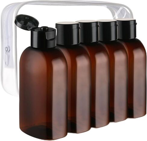 Cosywell Travel Shampoo Bottles 6pcs 3.4oz TSA Approved Travel Bottles for Toiletries Leak Proof Refillable Lotion Containers with Flip Cap Small Plastic Squeeze Bottle(Clear) in Saudi Arabia