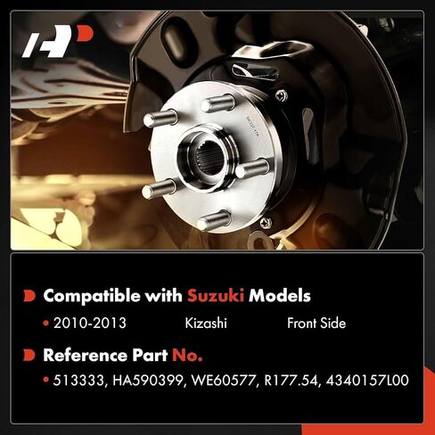 A-Premium 2 x Front Wheel Bearing and Hub Assembly with 5-Lug Compatible with Suzuki Kizashi 2010 2011 2012 2013 in Saudi Arabia