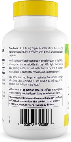 حمض ألفا ليبويك من هيلثي أوريجينز 300 ملجم (يدعم التمثيل الغذائي الصحي، مضاد للأكسدة، غير معدل وراثيًا، خالي من الغلوتين، نباتي)، 60 كبسولة نباتية in Kuwait