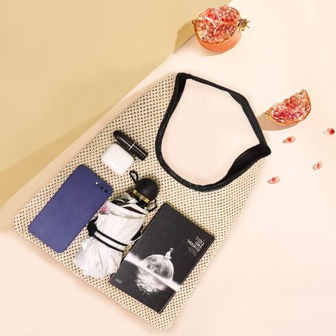 Hand-woven Straw Shoulder Bag Boho Black Leather Top Handle Tote Retro Summer Beach Bag Holiday Travel Handbag in Saudi Arabia