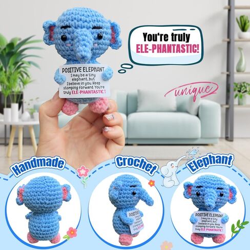 25PCS Positive Crochet Animals Bulk Easter Basket Stuffers Essentials, Inspirational Crochet Animals Birthday Gifts for Women Men Him Her Mom Friends, Team Gifts for Staff Teacher Appreciation in Kuwait