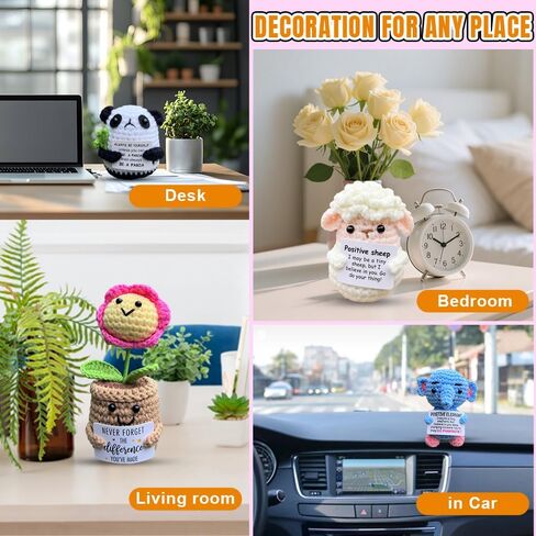 25PCS Positive Crochet Animals Bulk Easter Basket Stuffers Essentials, Inspirational Crochet Animals Birthday Gifts for Women Men Him Her Mom Friends, Team Gifts for Staff Teacher Appreciation in Kuwait