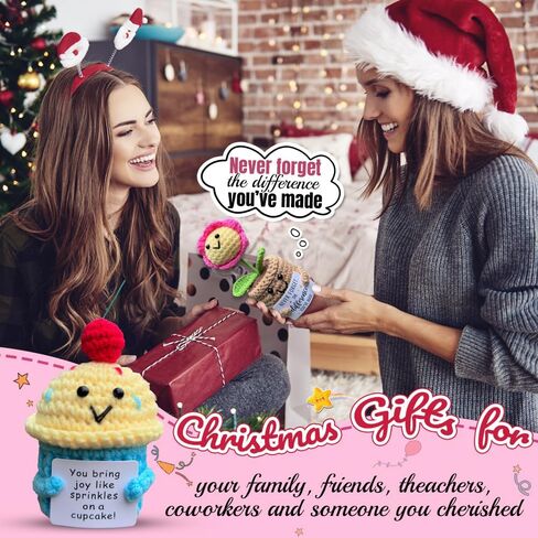 25PCS Positive Crochet Animals Bulk Easter Basket Stuffers Essentials, Inspirational Crochet Animals Birthday Gifts for Women Men Him Her Mom Friends, Team Gifts for Staff Teacher Appreciation in Kuwait