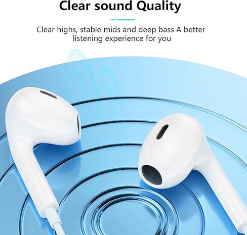 2 عبوات سماعات أذن ، سماعات سماعات الرأس السلكية في الأذن الميكروفون ومقاطع الصوت ، صوت قوي ، متوافق مع أجهزة Apple/iPhone/iPad/iPod/Computer/MP3/Android/معظم أجهزة الصوت 3.5 مم in Kuwait