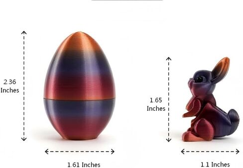 3D Printing Bunny Egg Ornament Set - Articulated Rabbit Models, Perfect Desk Decor for Bedroom Office Study Room（Random Color） in Saudi Arabia
