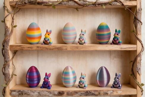 3D Printing Bunny Egg Ornament Set - Articulated Rabbit Models, Perfect Desk Decor for Bedroom Office Study Room（Random Color） in Saudi Arabia