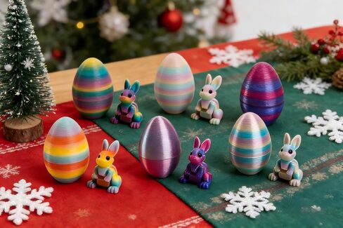 3D Printing Bunny Egg Ornament Set - Articulated Rabbit Models, Perfect Desk Decor for Bedroom Office Study Room（Random Color） in Saudi Arabia