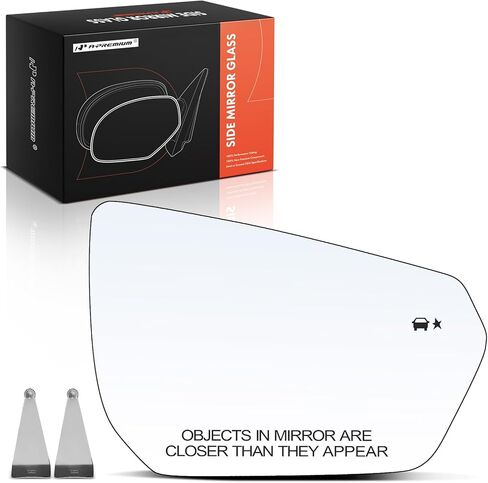 A-Premium Right Passenger Side Heated Mirror Glass with Backing Plate - Compatible with Chevrolet Equinox & GMC Terrain, 2018-2023 - Exterior Side View Convex Mirror with Blind Spot Detection in Saudi Arabia