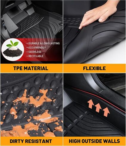 Cars Floor Mats Replacement for for Toyota Corolla Sedan/Sedan Hybrid (Not for Hatchback and Cross) 2020-2025 Custom Fit Carpets Durable TPE All Weather Protection Liners in Kuwait