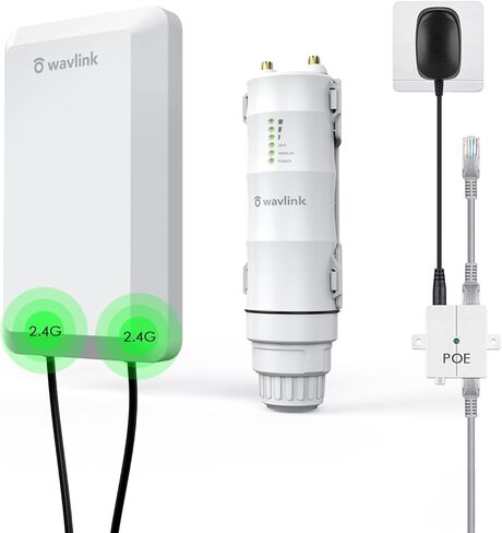 نقطة وصول لاسلكية خارجية من WAVLINK N300 مزودة بتقنية PoE ومقاومة للماء وموسع واي فاي خارجي طويل المدى مع أوضاع AP/جهاز التوجيه/مكرر، وهوائيات اتجاهية 11 ديسيبل in Kuwait