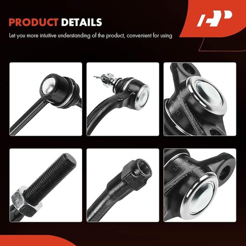 مجموعة A-Premium مكونة من 8 قطع، رابط قضيب أمامي، وصلة كروية سفلية، طرف قضيب ربط داخلي وخارجي، متوافق مع Kia Rio 2006 2007 2008 2009 2010 2011 in Saudi Arabia