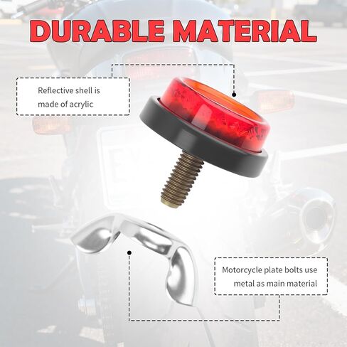 4PCS License Plate Screw Reflective,M5 Motorcycle License Plate Bolts and Nuts for Reminding Nighttime,Universal Motorcycle Licenses Plates Screws for Cars/SUVs/Motorcycles in Kuwait