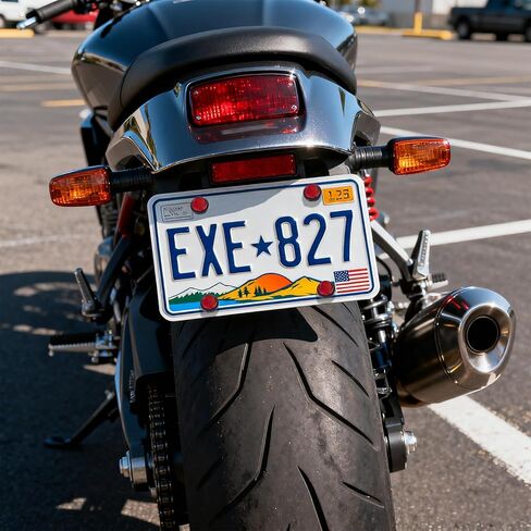 4PCS License Plate Screw Reflective,M5 Motorcycle License Plate Bolts and Nuts for Reminding Nighttime,Universal Motorcycle Licenses Plates Screws for Cars/SUVs/Motorcycles in Kuwait