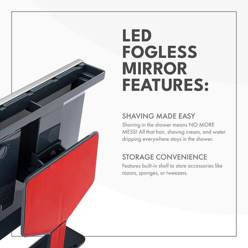 ToiletTree Products Original LED Fogless Shower Mirror with Squeegee in Kuwait