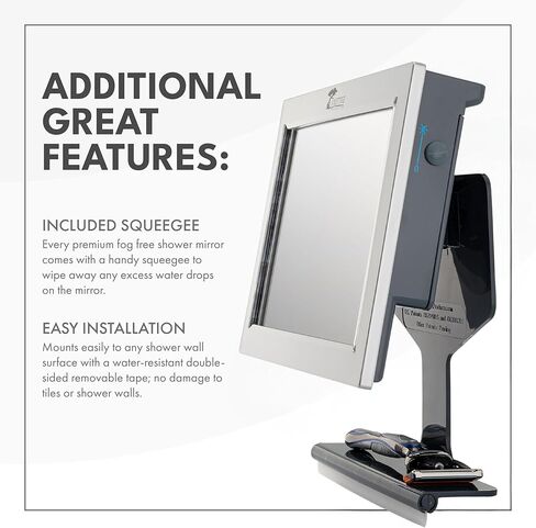 ToiletTree Products Original LED Fogless Shower Mirror with Squeegee in Kuwait