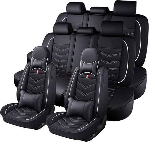 Car Seat Cover 7 Seats for Infiniti QX60 2014-2025, Durable Wear Resistant Waterproof Vehicle Cushion Cover, Breathable No Odor Premium Leather Vehicle Seat Covers.(Luxury,Black) in Saudi Arabia