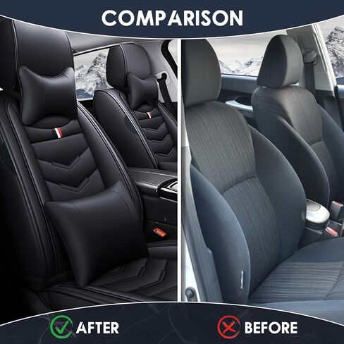 Car Seat Cover 7 Seats for Infiniti QX60 2014-2025, Durable Wear Resistant Waterproof Vehicle Cushion Cover, Breathable No Odor Premium Leather Vehicle Seat Covers.(Luxury,Black) in Saudi Arabia