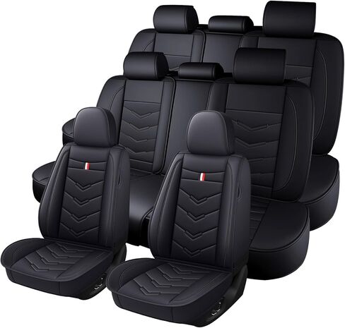 Car Seat Cover 7 Seats for Infiniti QX60 2014-2025, Durable Wear Resistant Waterproof Vehicle Cushion Cover, Breathable No Odor Premium Leather Vehicle Seat Covers.(Luxury,Black) in Saudi Arabia