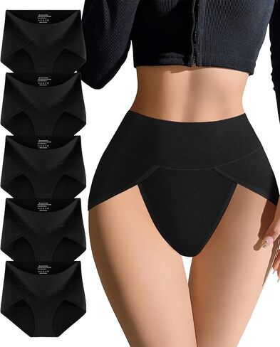 MISSWHO Womens High Waisted Cotton Underwear Soft Briefs Full Coverage Comfy Ladies tagless Panties (Regular & Plus Size) in Saudi Arabia