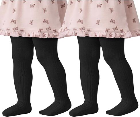 Zando 2 Pack Baby Tights Cotton Knit Cable Tights Toddler Leggings Winter Warm Girls Pantyhose Stockings for Newborns Infants in Saudi Arabia