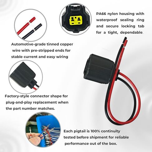 Air Charge Temp Sensor Connector Pigtail, Fits Jeep Grand Cherokee/Cherokee/Wrangler/TJ/Liberty, Dodge Ram1500/2500/3500 Charger Challenger Durango Dakota Dart Journey Avenger Caliber, Chrysler300/200 in Saudi Arabia